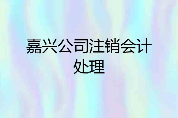 嘉兴公司注销会计处理
