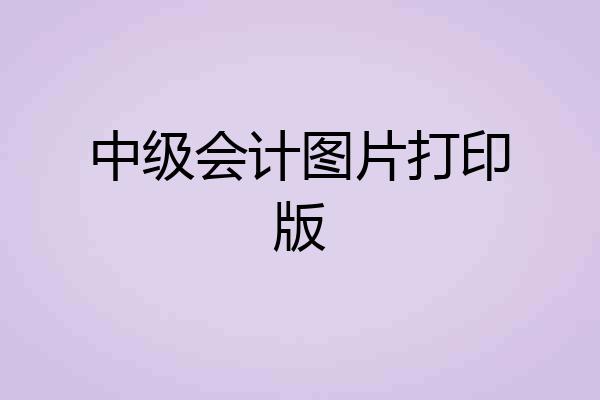 中级会计图片打印版
