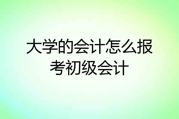 大学的会计怎么报考初级会计