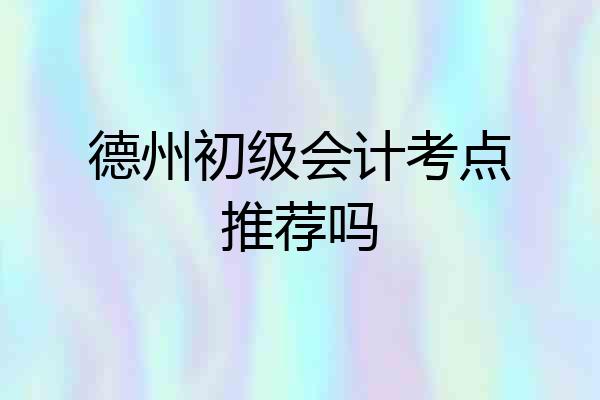 德州初级会计考点推荐吗