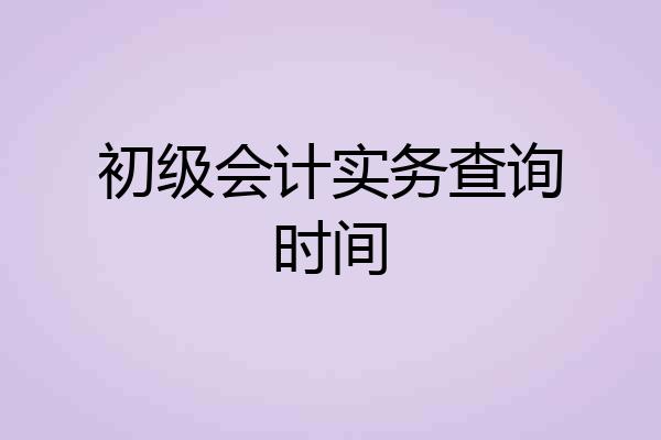 初级会计实务查询时间