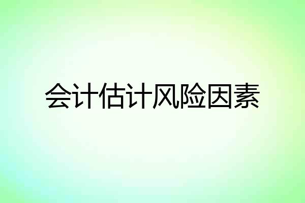 会计估计风险因素