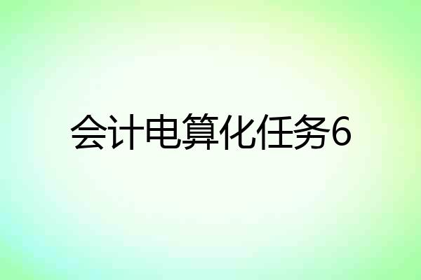 会计电算化任务6