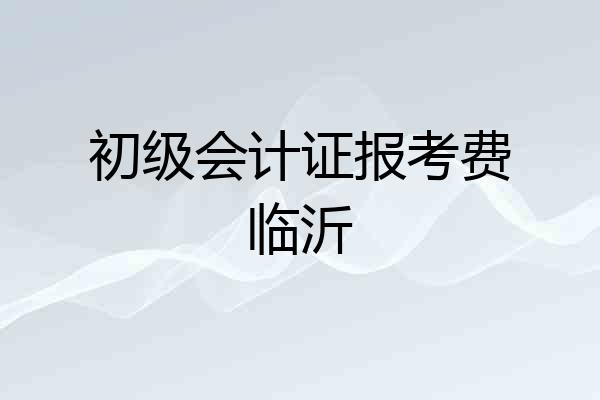 初级会计证报考费临沂