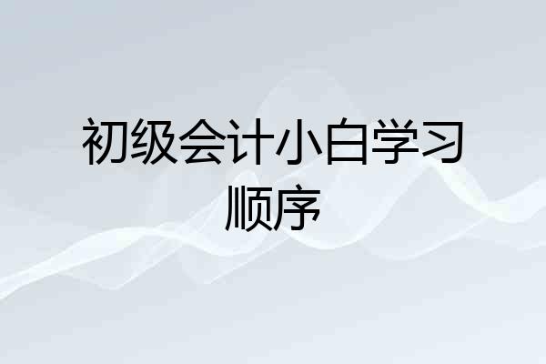 初级会计小白学习顺序