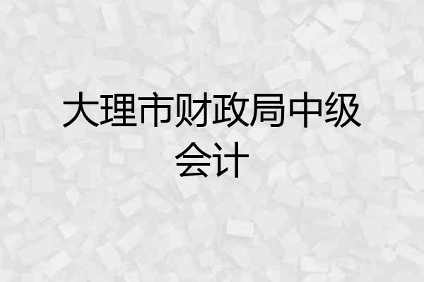 大理市财政局中级会计