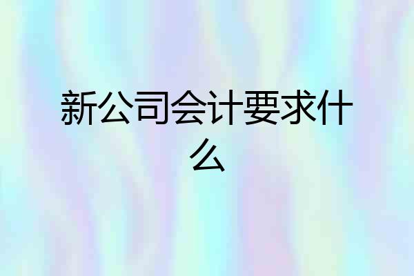 新公司会计要求什么