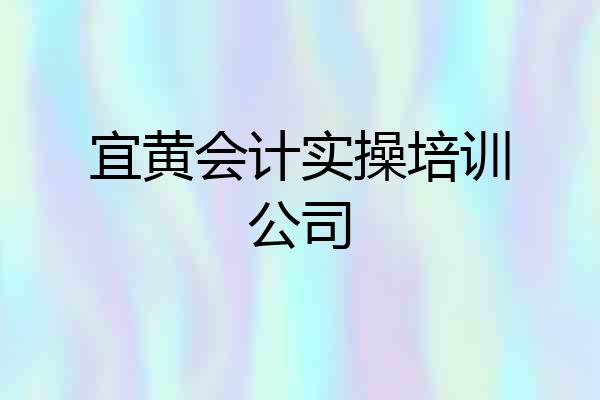 宜黄会计实操培训公司