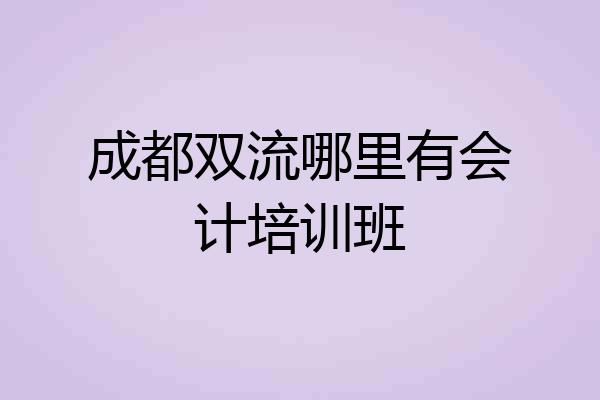 成都双流哪里有会计培训班