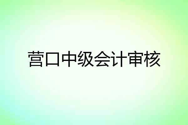 营口中级会计审核