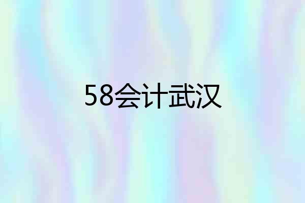 58会计武汉