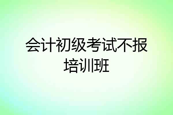 会计初级考试不报培训班