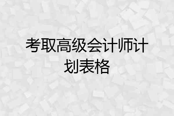 考取高级会计师计划表格