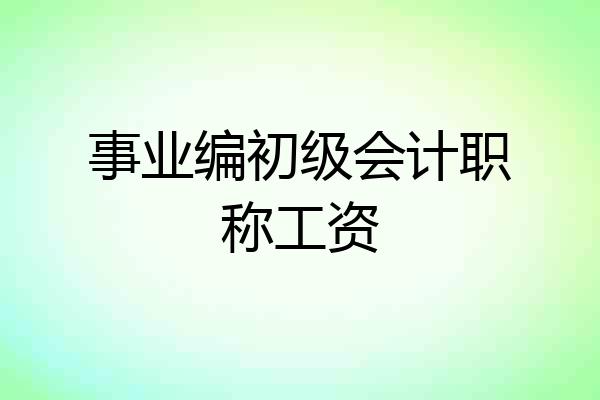 事业编初级会计职称工资