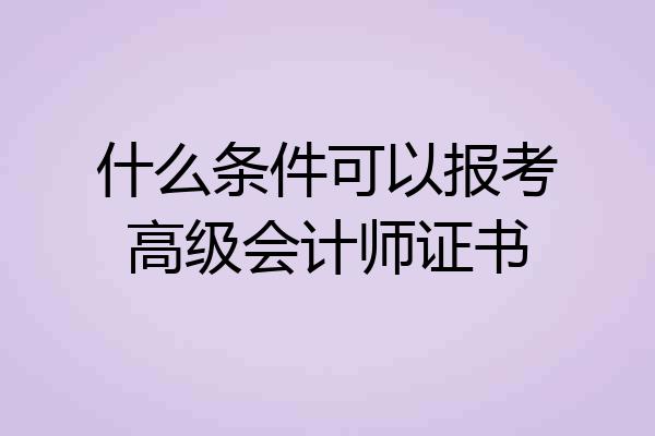 什么条件可以报考高级会计师证书