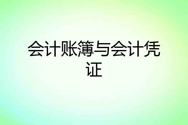 会计账簿与会计凭证