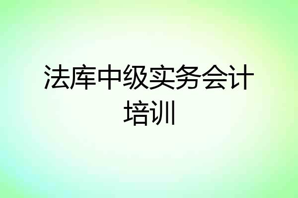 法库中级实务会计培训