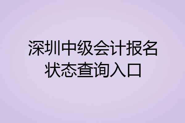 深圳中级会计报名状态查询入口