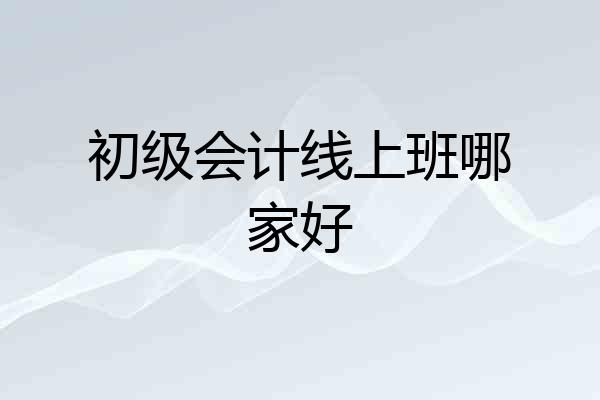 初级会计线上班哪家好
