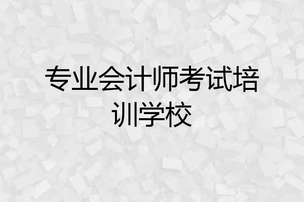 专业会计师考试培训学校
