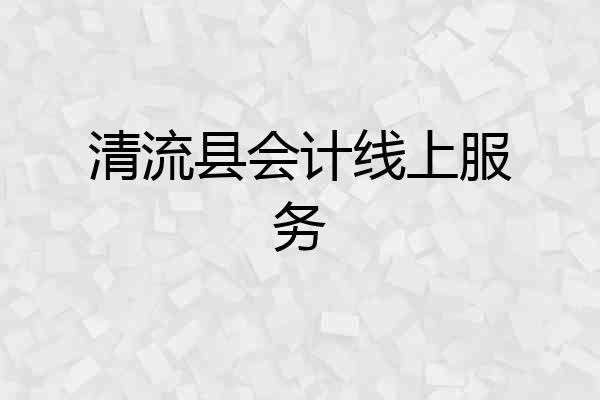 清流县会计线上服务