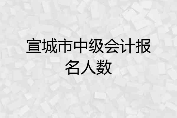 宣城市中级会计报名人数