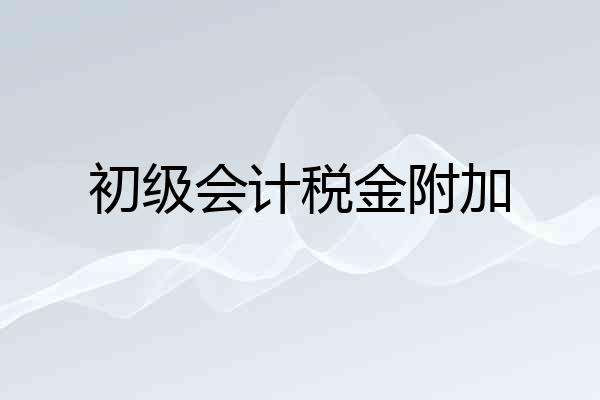 初级会计税金附加