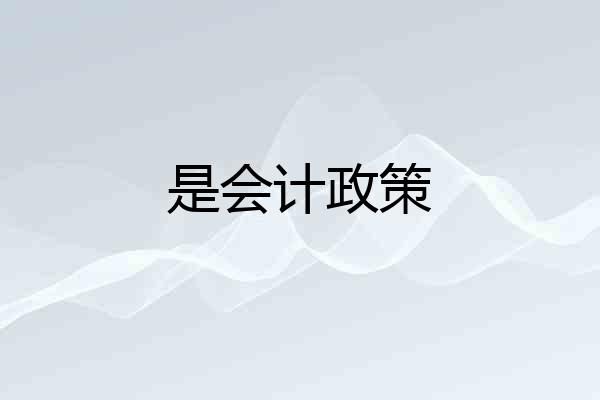 是会计政策