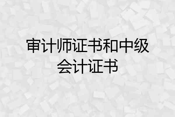 审计师证书和中级会计证书