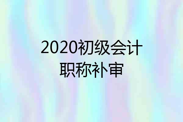 2020初级会计职称补审