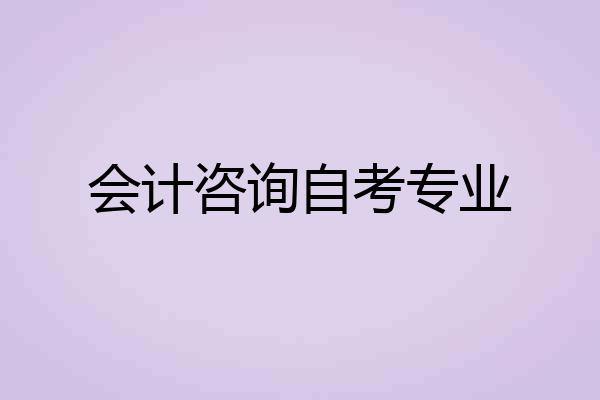 会计咨询自考专业