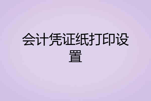 会计凭证纸打印设置