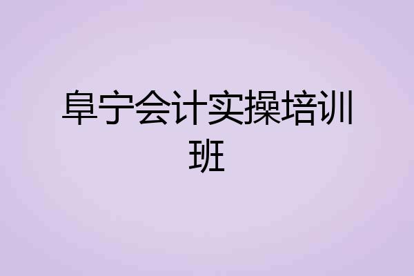 阜宁会计实操培训班