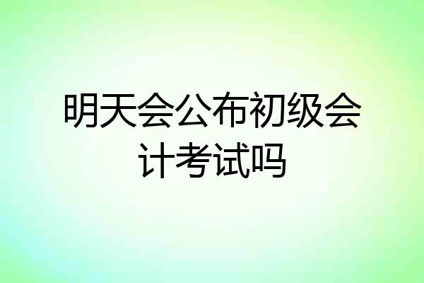 明天会公布初级会计考试吗
