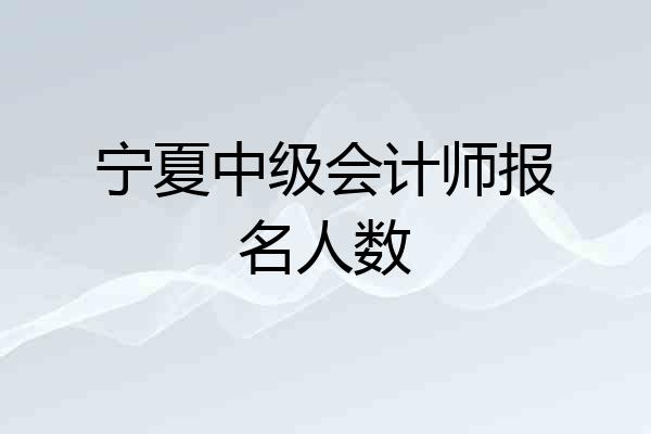 宁夏中级会计师报名人数