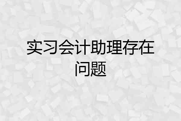 实习会计助理存在问题