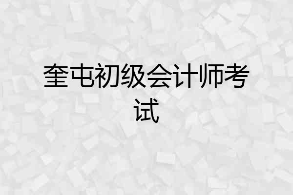 奎屯初级会计师考试