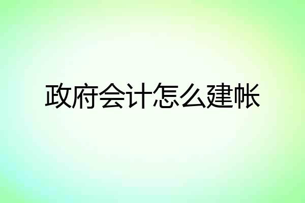 政府会计怎么建帐