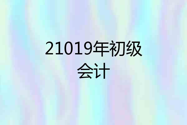 21019年初级会计
