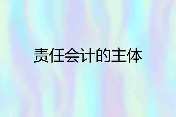 责任会计的主体