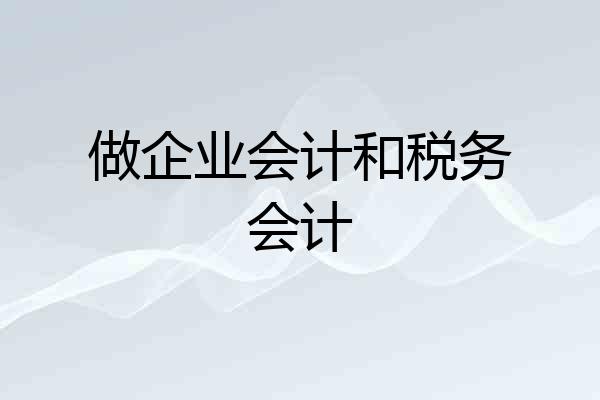 做企业会计和税务会计