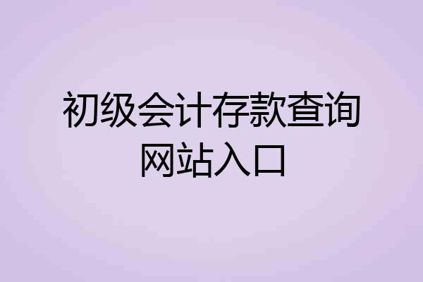 初级会计存款查询网站入口