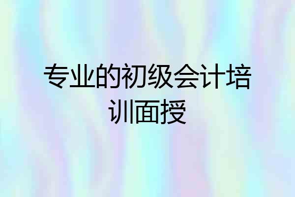 专业的初级会计培训面授