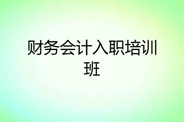 财务会计入职培训班