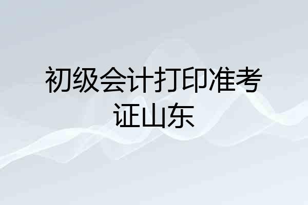 初级会计打印准考证山东