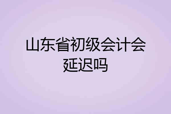 山东省初级会计会延迟吗