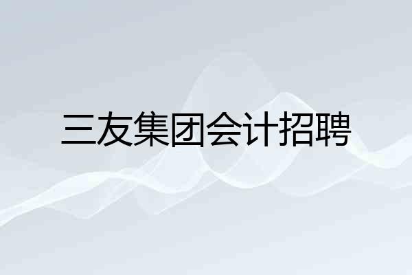三友集团会计招聘