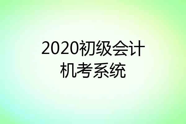 2020初级会计机考系统