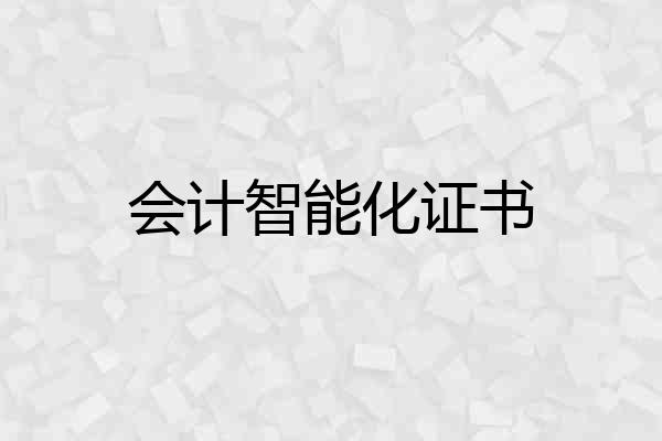 会计智能化证书