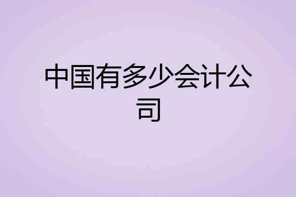 中国有多少会计公司